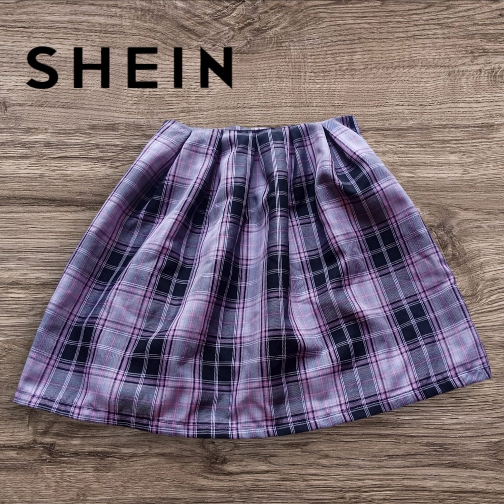 Pink and Black Schoolgirl Skirt